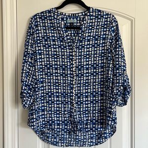 Cynthia Rowley Geometric Button Down Blouse Size Large